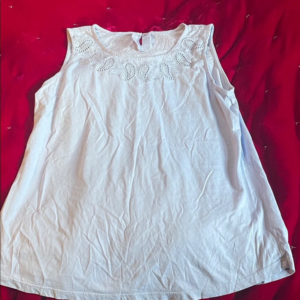 Talbots Light Blue Tank with Embroidery